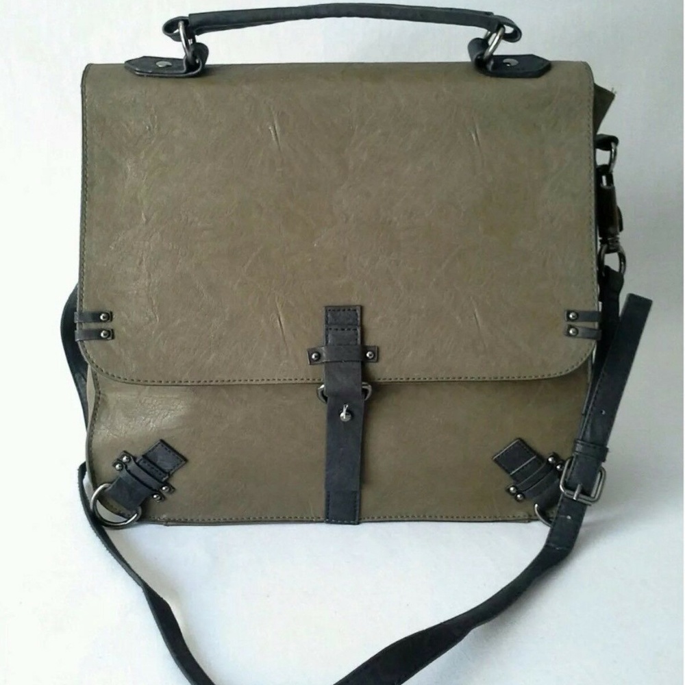 Free People Simply Vegan Messenger Bag Olive Green